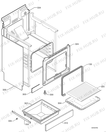 Взрыв-схема плиты (духовки) Zanussi ZCC6657W - Схема узла Housing 001